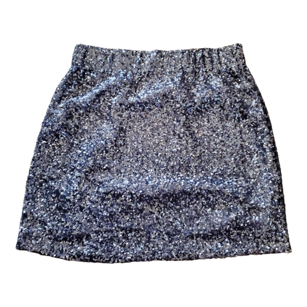 Lovers+friends Silver Gray Mini Skirt with Sequin for Cocktail Sz M